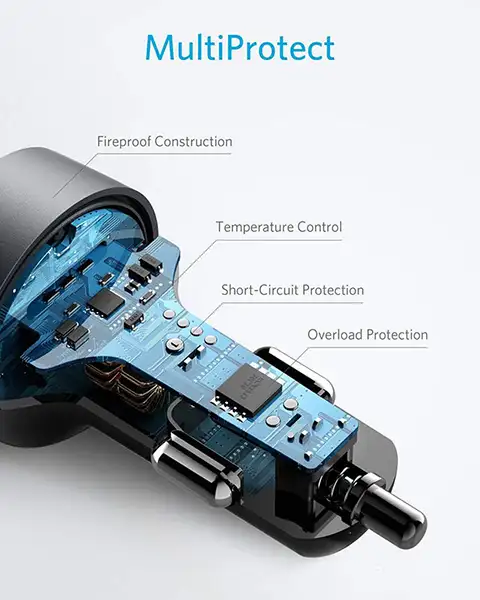 Anker PowerDrive 2 Port 35W Dual USB-C Fast Car Charger A2732HF1
