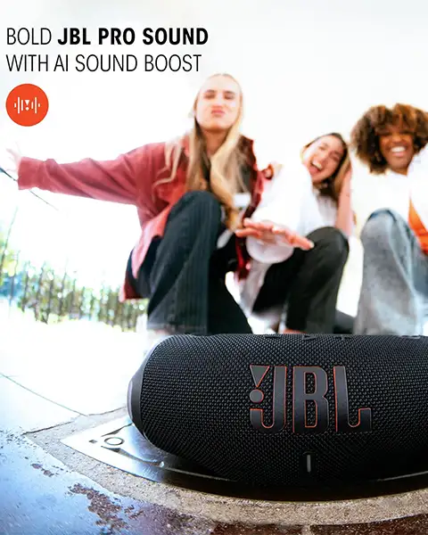 JBL Charge 6 Portable Waterproof Bluetooth Speaker AI Sound Boost-Black