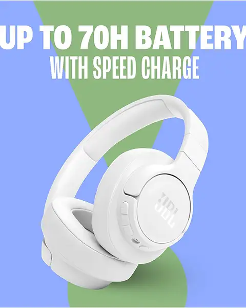 JBL Tune 770NC Adaptive Noise Cancelling Wireless Over-Ear Headphones-White