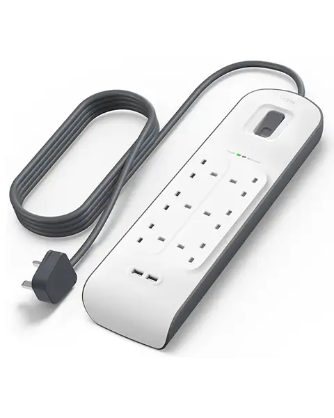 Belkin Power Strip Surge Plus Protector 6 Way Out2 USB Out- 2m