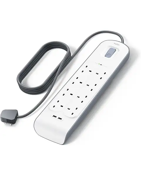 Belkin Power Strip Surge Plus Protector 8 Way Out 2 USB Out - 2m