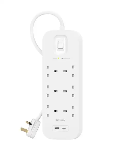 Belkin Power Strip Surge Protector with 6 Outlet with 1 USB-C And 1 USB-A 2-