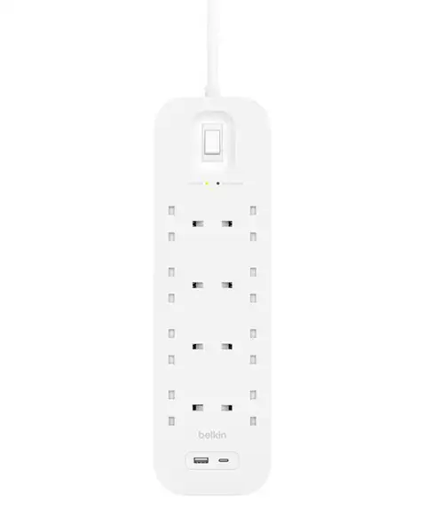 Belkin Power Strip Surge Protector with 8 Outlet with 1 USB-C And 1 USB-A 2-M