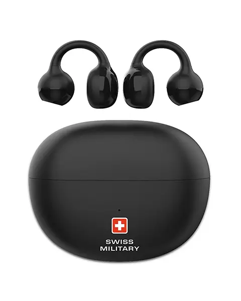 Swiss Military Delta 6 Over-ear True Wireless Earbud, Black