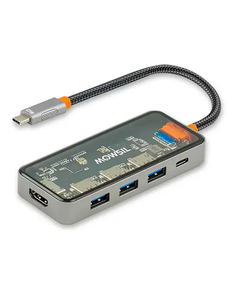 Mowsil 5-in-1 USB-C Hub Adapter  100W Fast Charging