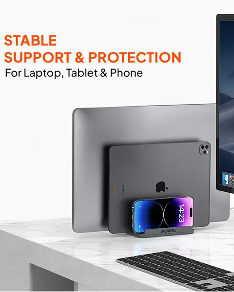 Mowsil Vertical Laptop And Mobile Stand