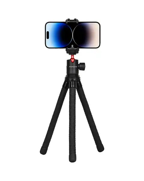 Porodo Flexible Tripod Stand - Black