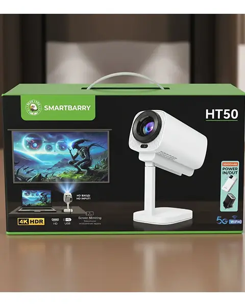 Smartbarry HT50 4K HDR Projector with 5G WiFi Mirroring