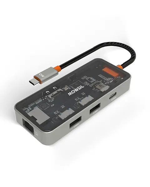 Mowsil 6-in-1 USB-C Hub Adapter 100W Fast Charging MOCHB6