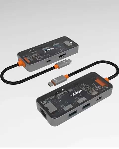 Mowsil 6-in-1 USB-C Hub Adapter 100W Fast Charging MOCHB6