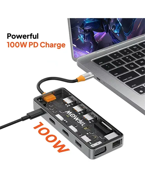 Mowsil 12-in-1 USB-C Hub Adapter 100W Fast Charging MOCHB12