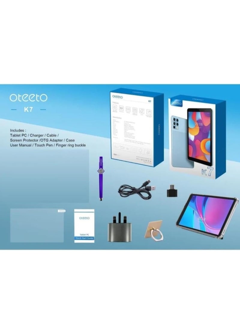 Oteeto K7 7.0 Inch Android Tablet, 8 GB RAM, 256 GB ROM