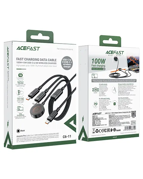 Acefast C6-11 3-in-1 100W Charging Data Cable