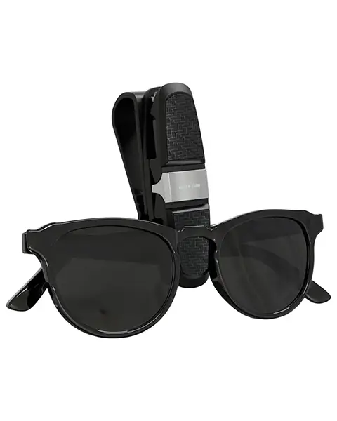 Green Lion Visor Guard Car Sunglasses Holder - Black