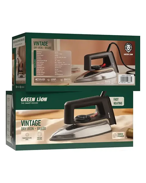 Green Lion BX400 Vintage Dry Iron 1000W Black