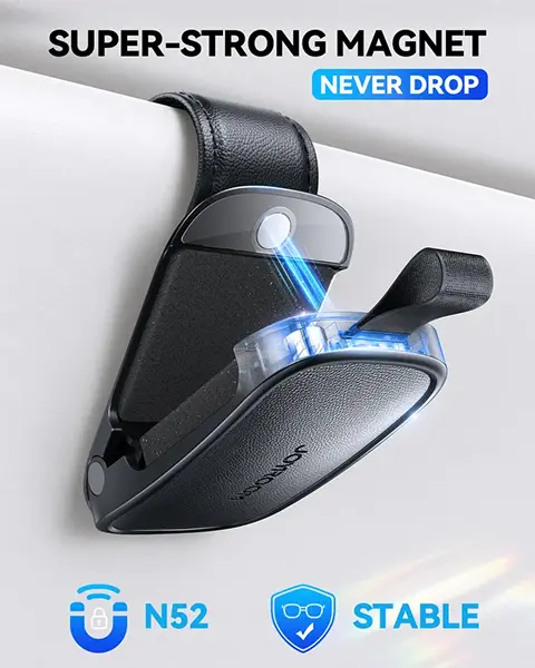 JOYROOM JR-ZS511 Magnetic One-hand Car Visor Sunglasses Holder Clip